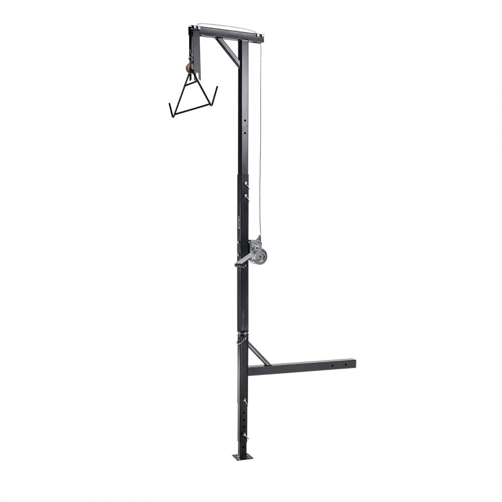 VEVOR Truck Hitch Game Hoist, 600 lbs Load Capacity, Hunting Deer Hoist with 2-inch Receiver, 360-Degree Swivel Shaft & Adjustable Height, Includes Gambrel Winch for Skinning & Cleaning Game