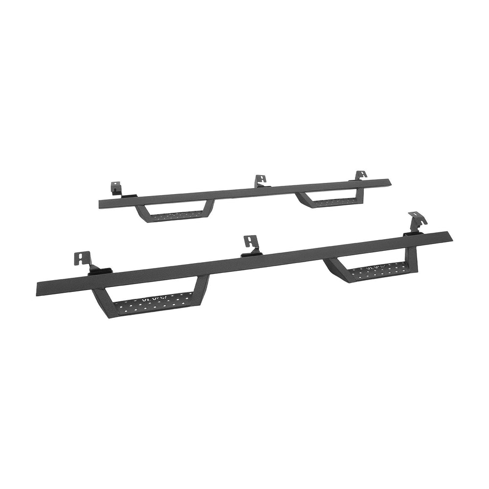 VEVOR Running Boards, 4 Inches Side Steps Compatible with 2005-2023 Toyota Tacoma Double Cab, Black Carbon Steel Nerf Bars, 550 lbs Load Capacity, Wide Non-Slip Hollow Surface with Rustproof Coating