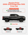 VEVOR Running Boards, 4 Inches Side Steps Compatible with 2009-2018 Dodge Ram 1500 (Including 19-24 Classic), 2010-2024 Dodge Ram 2500/3500 Crew Cab, Black Carbon Steel Nerf Bars, 550 lbs Capacity