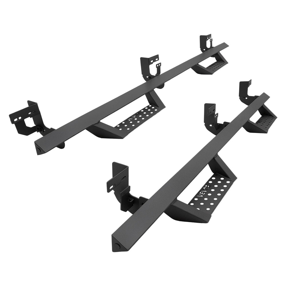 VEVOR Running Boards, 4 Inches Side Steps Compatible with 2009-2018 Dodge Ram 1500 (Including 19-24 Classic), 2010-2024 Dodge Ram 2500/3500 Crew Cab, Black Carbon Steel Nerf Bars, 550 lbs Capacity