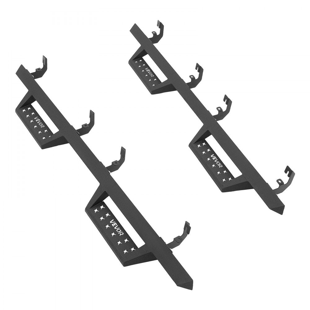 VEVOR Running Boards, 4 Inches Side Steps Compatible with 2015-2025 Chevy Colorado/GMC Canyon Crew Cab, Black Carbon Steel Nerf Bars, 550 lbs Load Capacity, Non-Slip Surface with Rustproof Coating