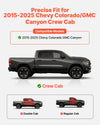 VEVOR Running Boards, 4 Inches Side Steps Compatible with 2015-2025 Chevy Colorado/GMC Canyon Crew Cab, Black Carbon Steel Nerf Bars, 550 lbs Load Capacity, Non-Slip Surface with Rustproof Coating
