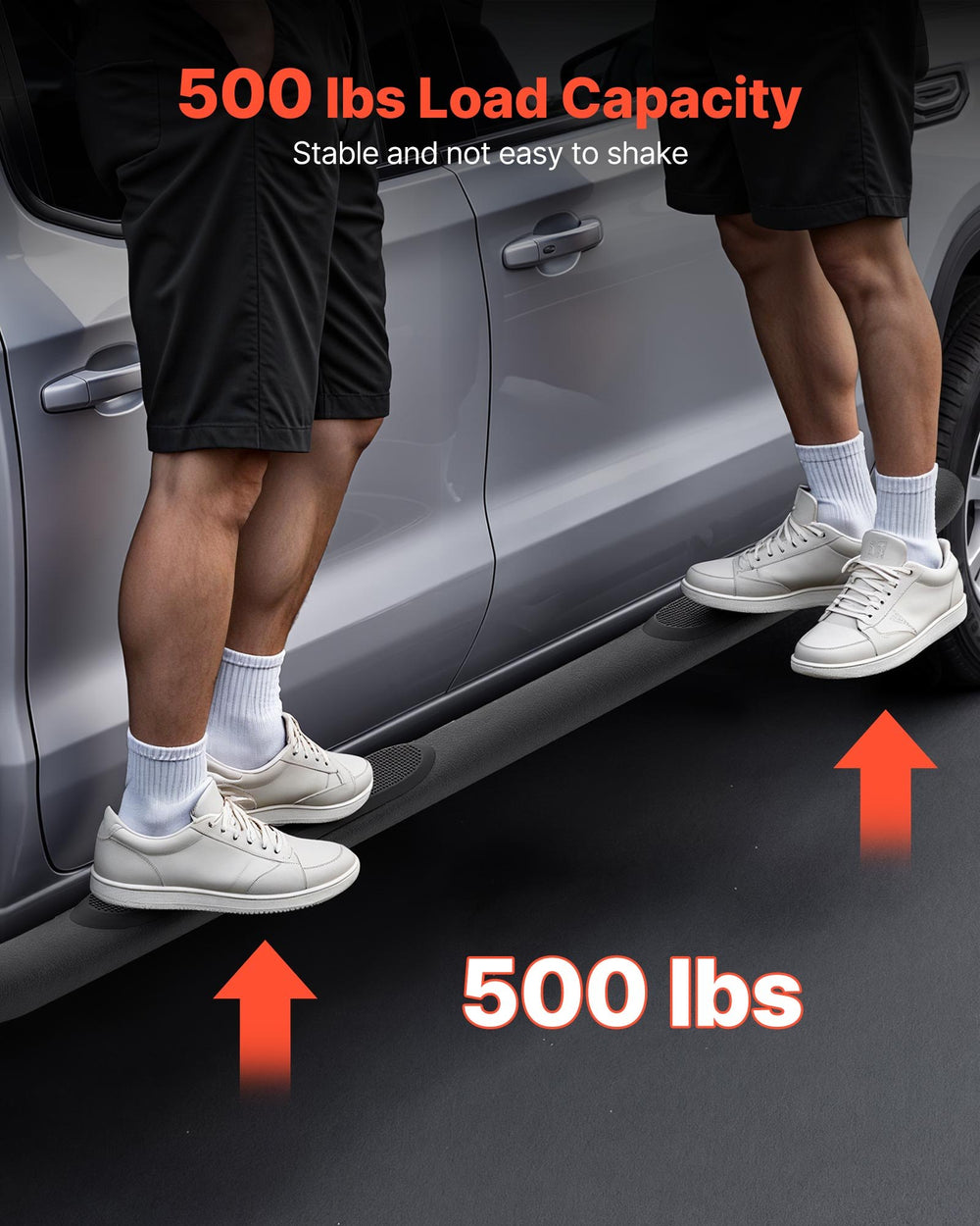 VEVOR Running Boards, 3 Inches Side Steps Compatible with 2019-2025 Chevy GMC 1500/2500HD/3500HD Crew Cab, Black Carbon Steel Nerf Bars, 550 lbs Load Capacity, Non-Slip Surface with Rustproof Coating