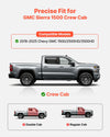 VEVOR Running Boards, 4 Inches Side Steps Compatible with 2019-2025 Chevy GMC 1500/2500HD/3500HD Crew Cab, Black Carbon Steel Nerf Bars, 550 lbs Load Capacity, Non-Slip Surface with Rustproof Coating