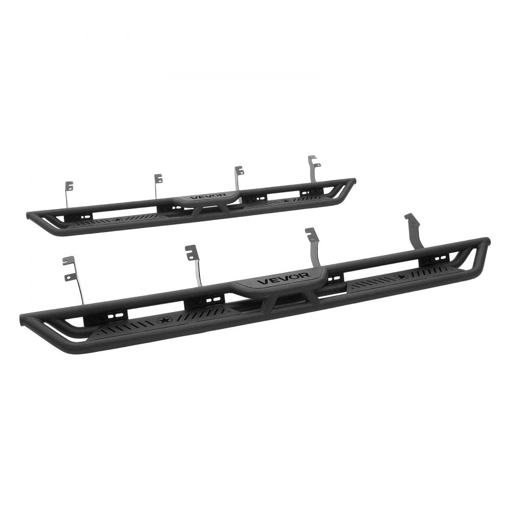 VEVOR Running Boards, 6 Inches Side Steps Compatible with 2022-2025 Toyota Tundra CrewMax Cab, Black Carbon Steel Nerf Bars, 550 lbs Load Capacity, Wide Non-Slip Hollow Surface with Rustproof Coating