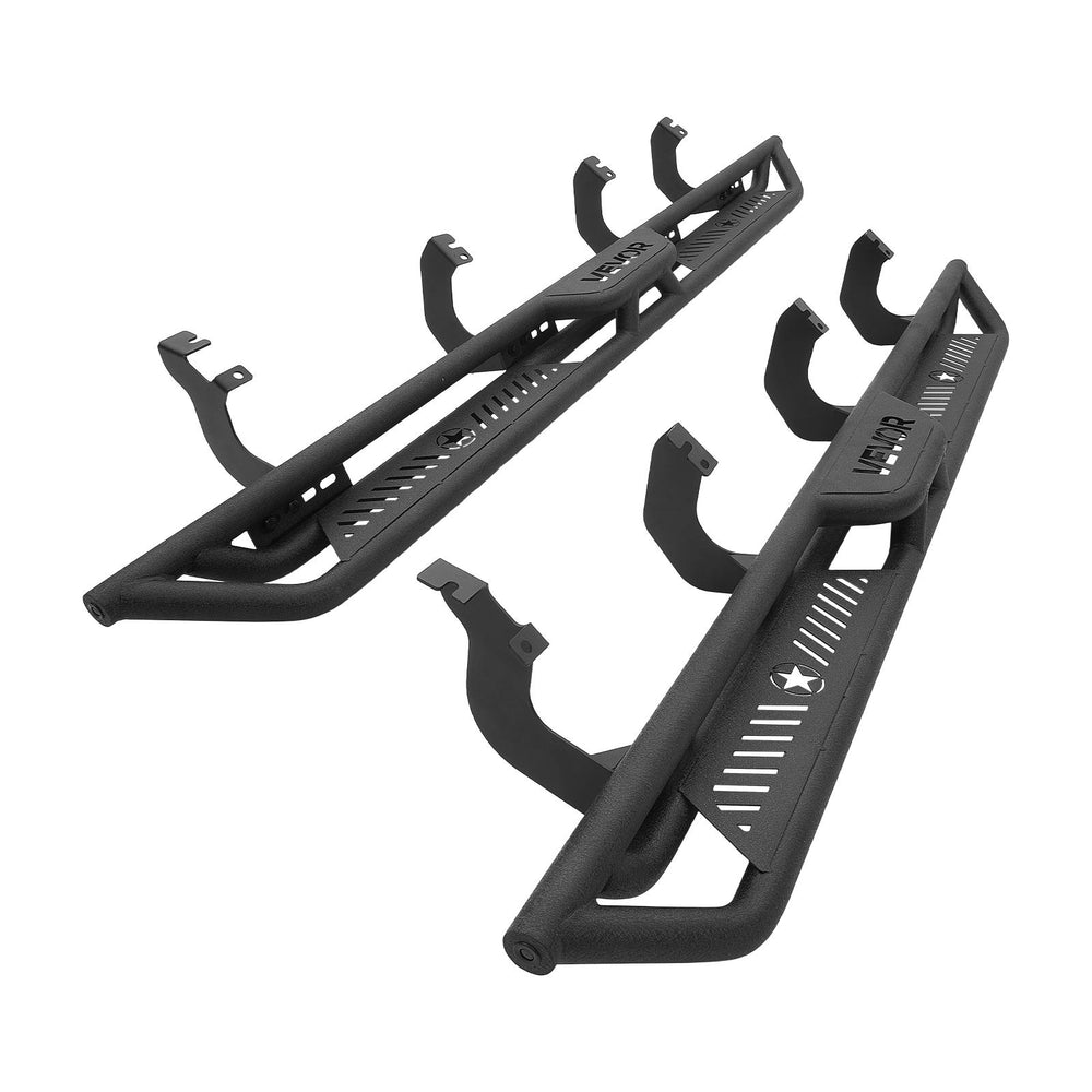 VEVOR Running Boards, 6 Inches Side Steps Compatible with 2022-2025 Toyota Tundra CrewMax Cab, Black Carbon Steel Nerf Bars, 550 lbs Load Capacity, Wide Non-Slip Hollow Surface with Rustproof Coating