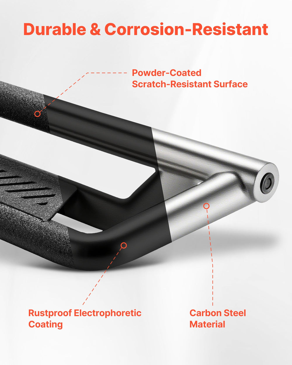 VEVOR running boards durable corrosion-resistant carbon steel with coatings