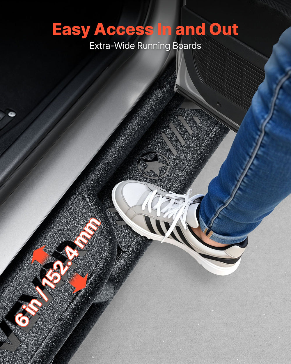VEVOR running boards 6-inch extra-wide step for easier access
