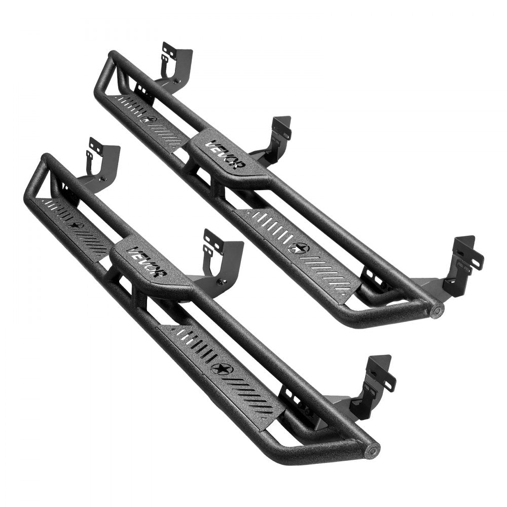 VEVOR Running Boards, 6 Inches Side Steps Compatible with 2009-2018 Dodge Ram 1500 Crew Cab, 2010-2025 Dodge Ram 2500 3500 Crew Cab(Not Fit 2019-2025 Ram 1500 New Body), Wide Non-Slip Black Carbon Steel Nerf Bars, 550 lbs Load Capacity