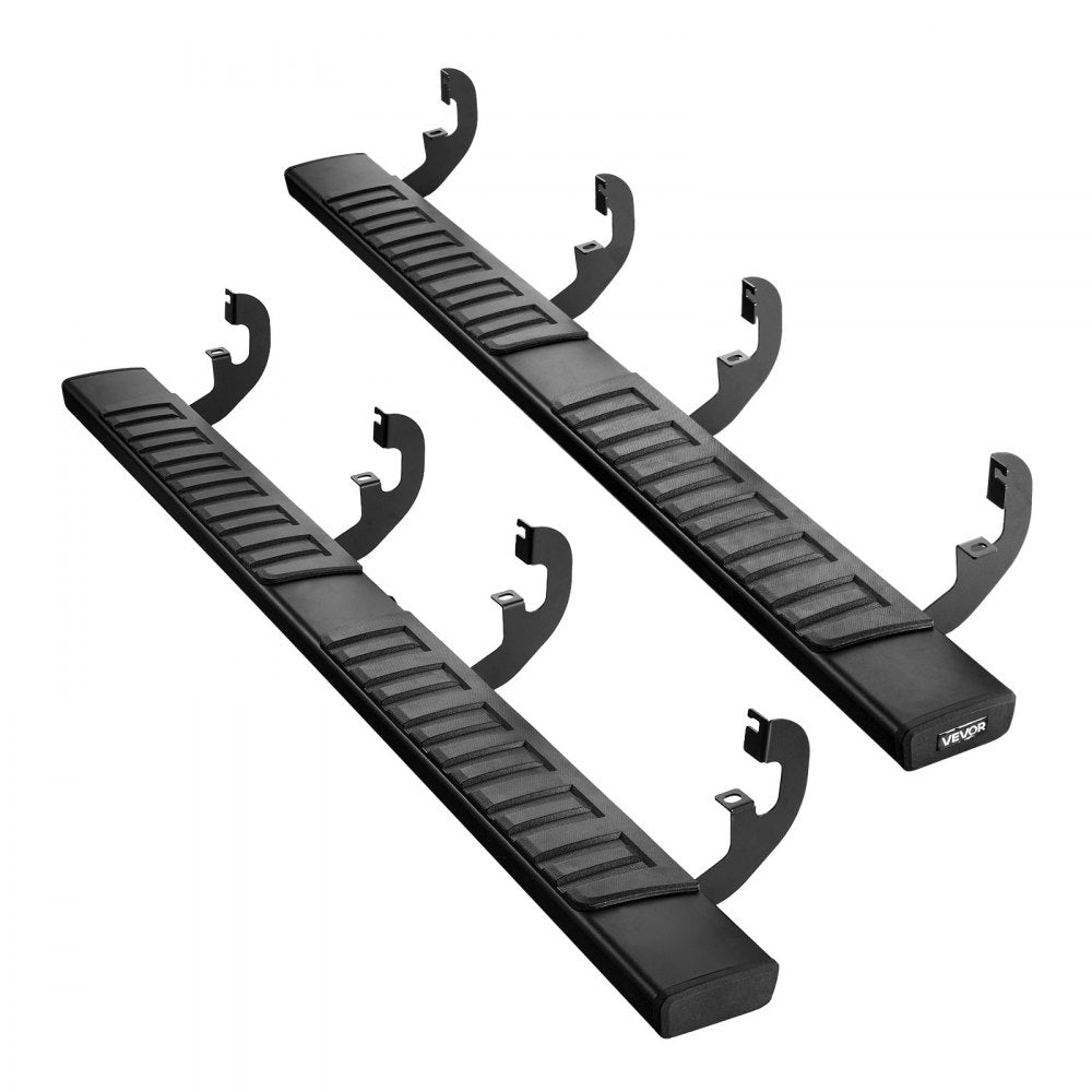 VEVOR Running Boards, 6 Inches Side Steps Compatible with 2019-2025 Chevy Silverado/GMC Sierra 1500 Crew Cab, 20-25 Chevy Silverado/GMC Sierra 2500HD 3500HD Crew Cab, Black Textured Aluminum Nerf Bars