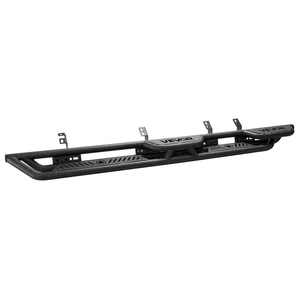 VEVOR Running Boards, 6 Inches Side Steps Compatible with 2024-2025 Toyota Tacoma Double Cab, Black Carbon Steel Nerf Bars, 550 lbs Load Capacity, Wide Non-Slip Hollow Surface with Rustproof Coating