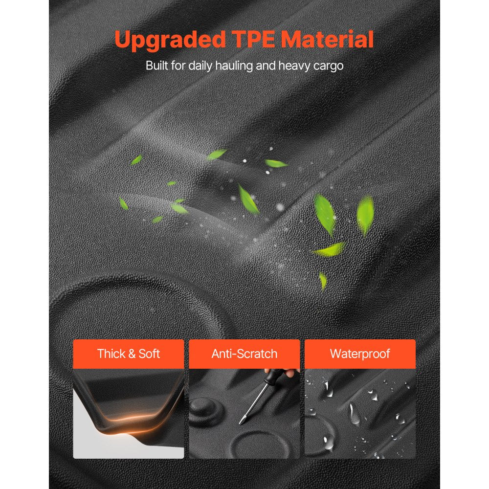 VEVOR Truck Bed Mat, TPE, Compatible with 2024-2026 Toyota Tacoma Bed, Heavy Duty Custom Fit, All Weather Protection Pickup Car Cargo Trunk Liner Replacement, for 2024-2026 Toyota Tacoma Accessories