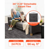 VEVOR Carpet Tiles Reusable 24x24 inch, 24 PCS Modular Carpet Square Rug, Commercial Floor Soft Padded for Seamless Cover 96sq.ft, Easy DIY Replacement for Living Room Bedroom Office Indoor,Gray