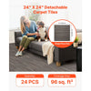 VEVOR Carpet Tiles Reusable 24x24 inch, 24 PCS Modular Carpet Square Rug, Commercial Floor Soft Padded for Seamless Cover 96sq.ft, Easy DIY for Living Room Bedroom Office Indoor,Dark Brown