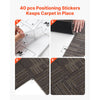 VEVOR Carpet Tiles Reusable 24x24 inch, 24 PCS Modular Carpet Square Rug, Commercial Floor Soft Padded for Seamless Cover 96sq.ft², Easy DIY for Living Room Bedroom Office Indoor,Gray & Brown
