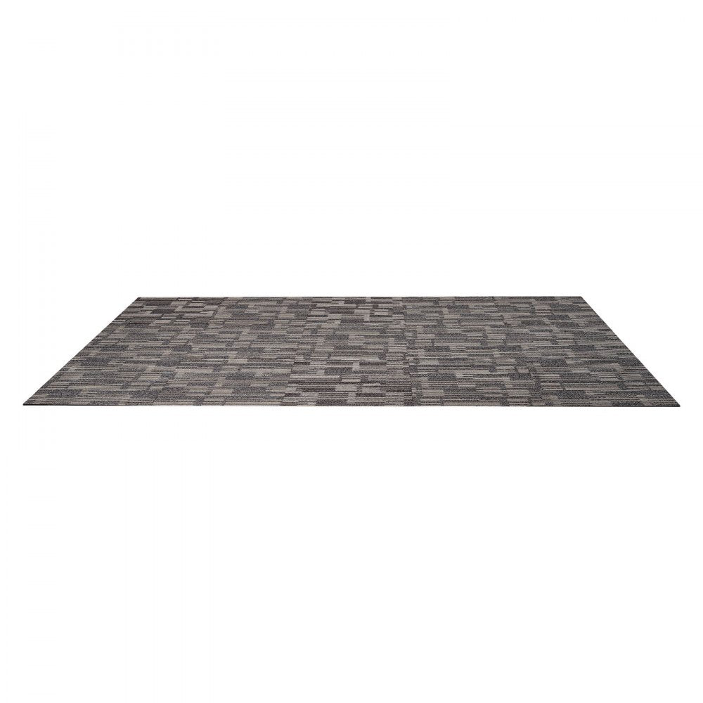VEVOR Carpet Tiles Reusable 24x24 inch, 24 PCS Modular Carpet Square Rug, Commercial Floor Soft Padded for Seamless Cover 96sq.ft², Easy DIY for Living Room Bedroom Office Indoor,Gray & Brown