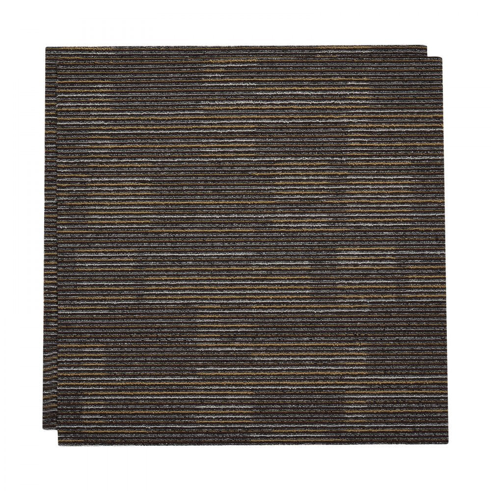 VEVOR Carpet Tiles Reusable 24x24 inch, 24 PCS Modular Carpet Square Rug, Commercial Floor Soft Padded for Seamless Cover 96sq.ft², Easy DIY for Living Room Bedroom Office Indoor,Gray & Brown
