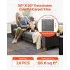 VEVOR Carpet Tiles Reusable 20x20 inch, 24 PCS Modular Carpet Square Rug, Commercial Floor Soft Padded for Seamless Cover 66.6sq.ft, Easy DIY Replacement for Living Room Bedroom Indoor,Multicolor