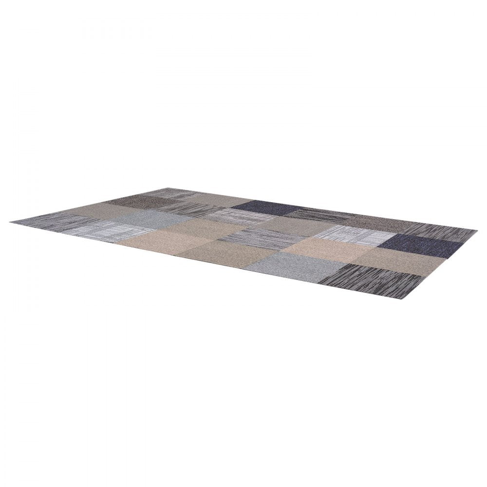 VEVOR Carpet Tiles Reusable 20x20 inch, 24 PCS Modular Carpet Square Rug, Commercial Floor Soft Padded for Seamless Cover 66.6sq.ft, Easy DIY Replacement for Living Room Bedroom Indoor,Multicolor
