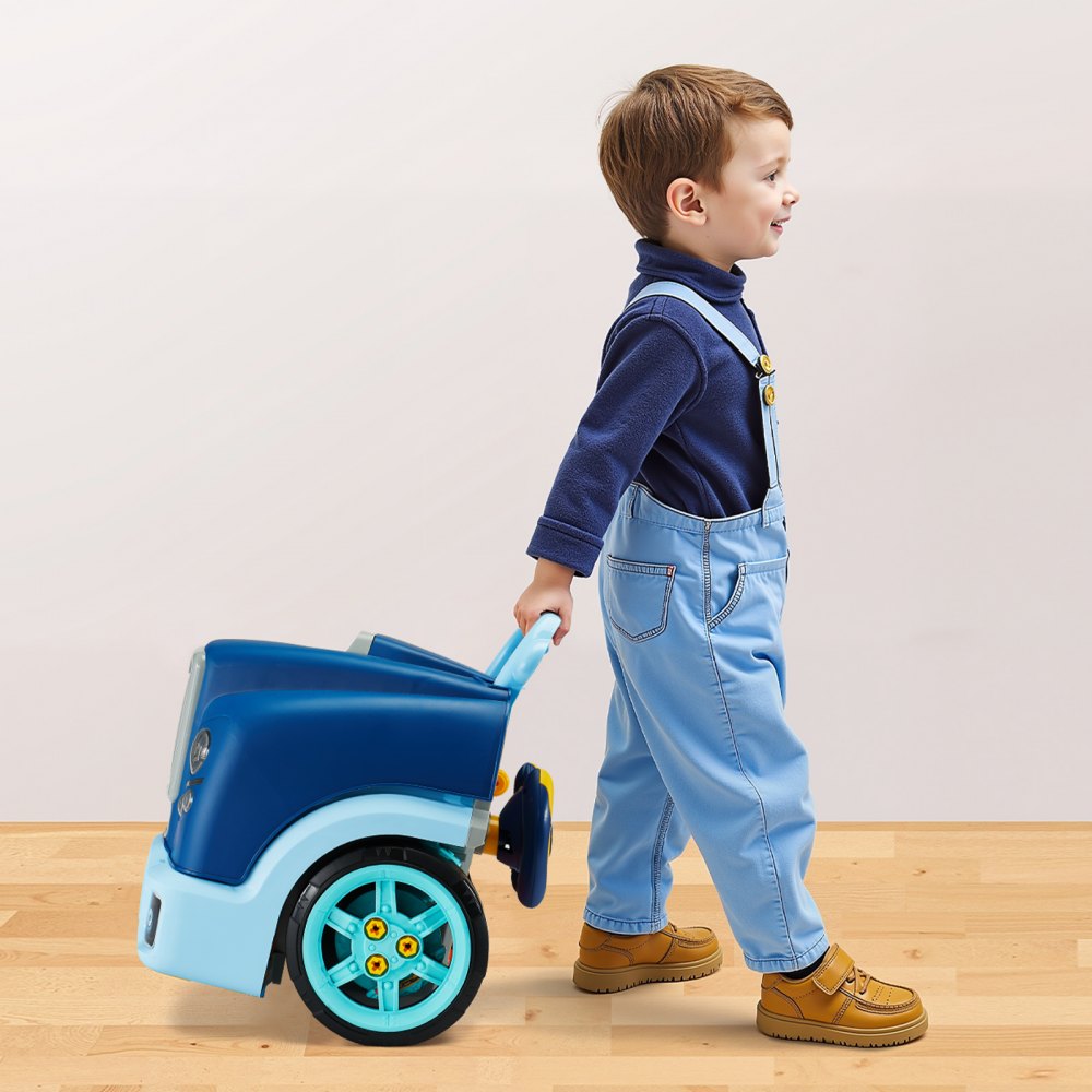 VEVOR Engine Toy, 60 Pieces, Kids Mechanic Car Repair Set with Removable Parts, Lights and Sounds, Steering Wheel and Horn, Kids Mechanic Workshop Set for Toddler Ages 3 Years and Up, Blue