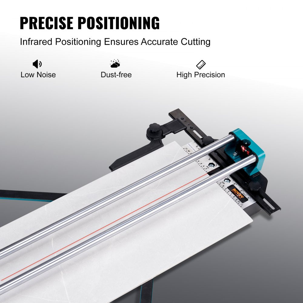 VEVOR Manual Tile Cutter, 48 inch, Porcelain Ceramic Tile Cutter with Tungsten Carbide Cutting Wheel, Infrared Positioning, Anti-Skid Feet, Double Rails for professional installers or beginners