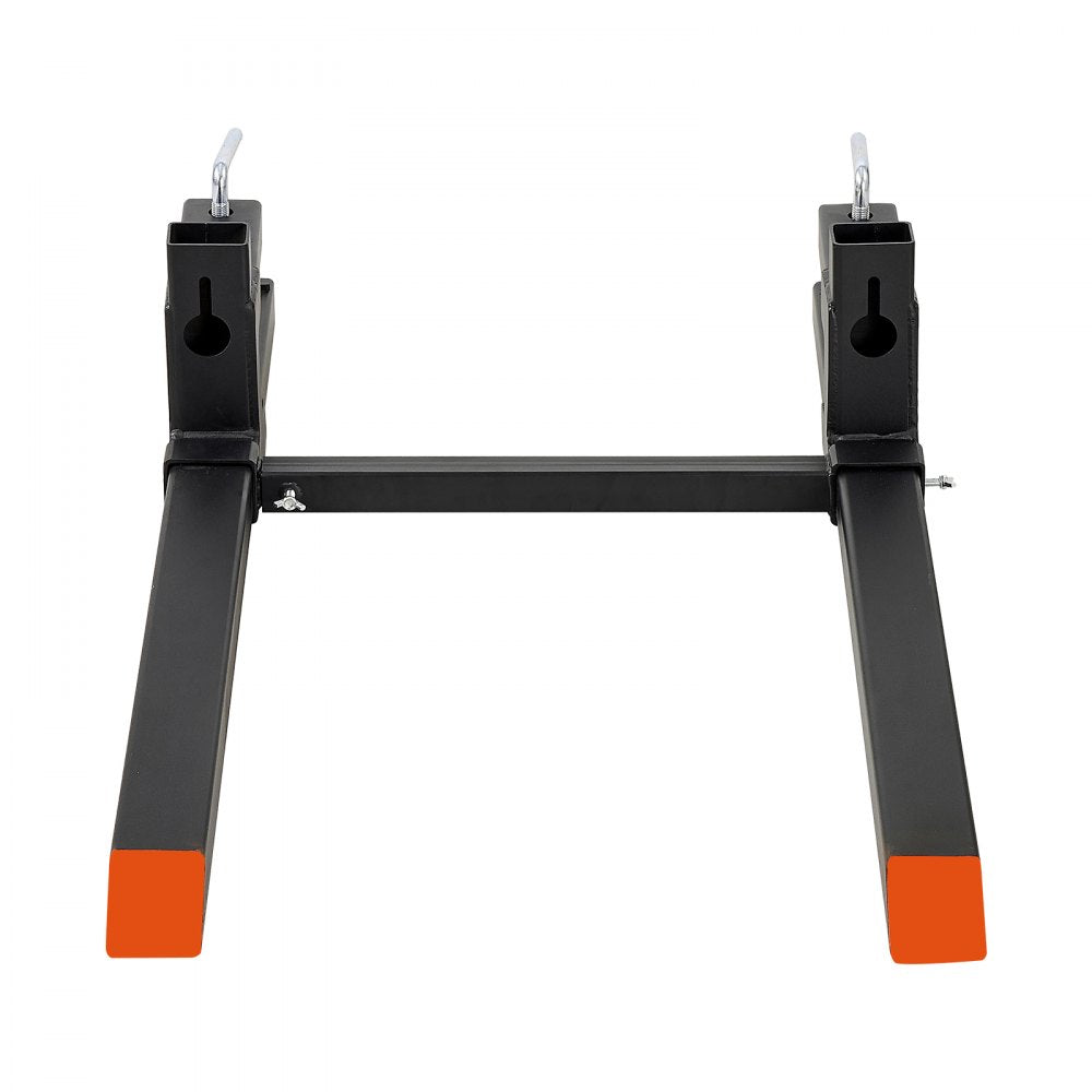 VEVOR Pallet Forks 2000 lbs Clamp-On Pallet Forks, 43 in Length Orange Tips, for Tractor Attachments, Skid Steer & Loader Bucket, Adjustable Stabilizer Bar, Heavy-Duty Reinforced Tractor Bucket Fork