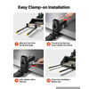 VEVOR Pallet Forks 2000 lbs Clamp-On Pallet Forks, 60 in Length Yellow Tips, Suitable for Tractor Attachments, Skid Steer and Loader Bucket, Adjustable Stabilizer Bar, Heavy-Duty Tractor Bucket Fork