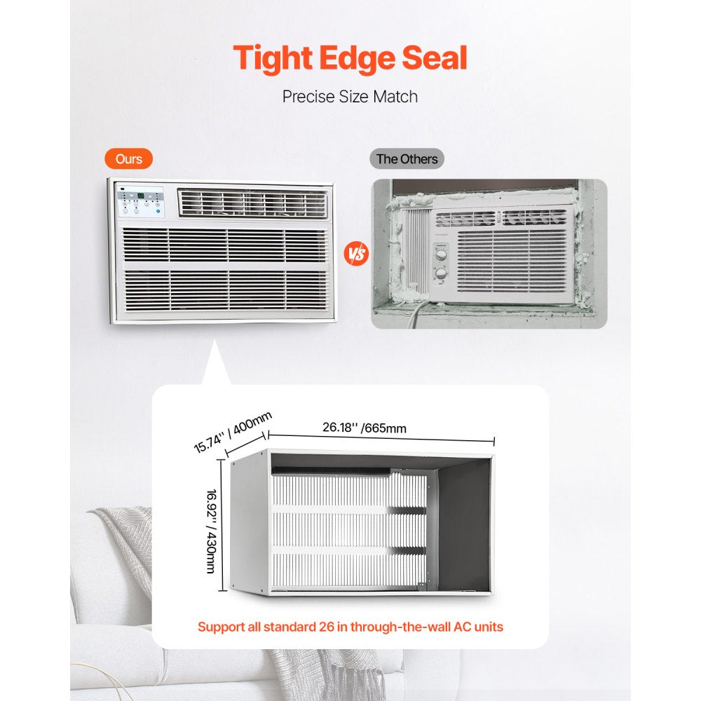 VEVOR Air Conditioner Wall Sleeve, 26 in Through the Wall Air Conditioner Sleeve, Exterior Grille,AC, Fit Most Brands of Through the Air Conditioner, Durable and Weather-Resistant