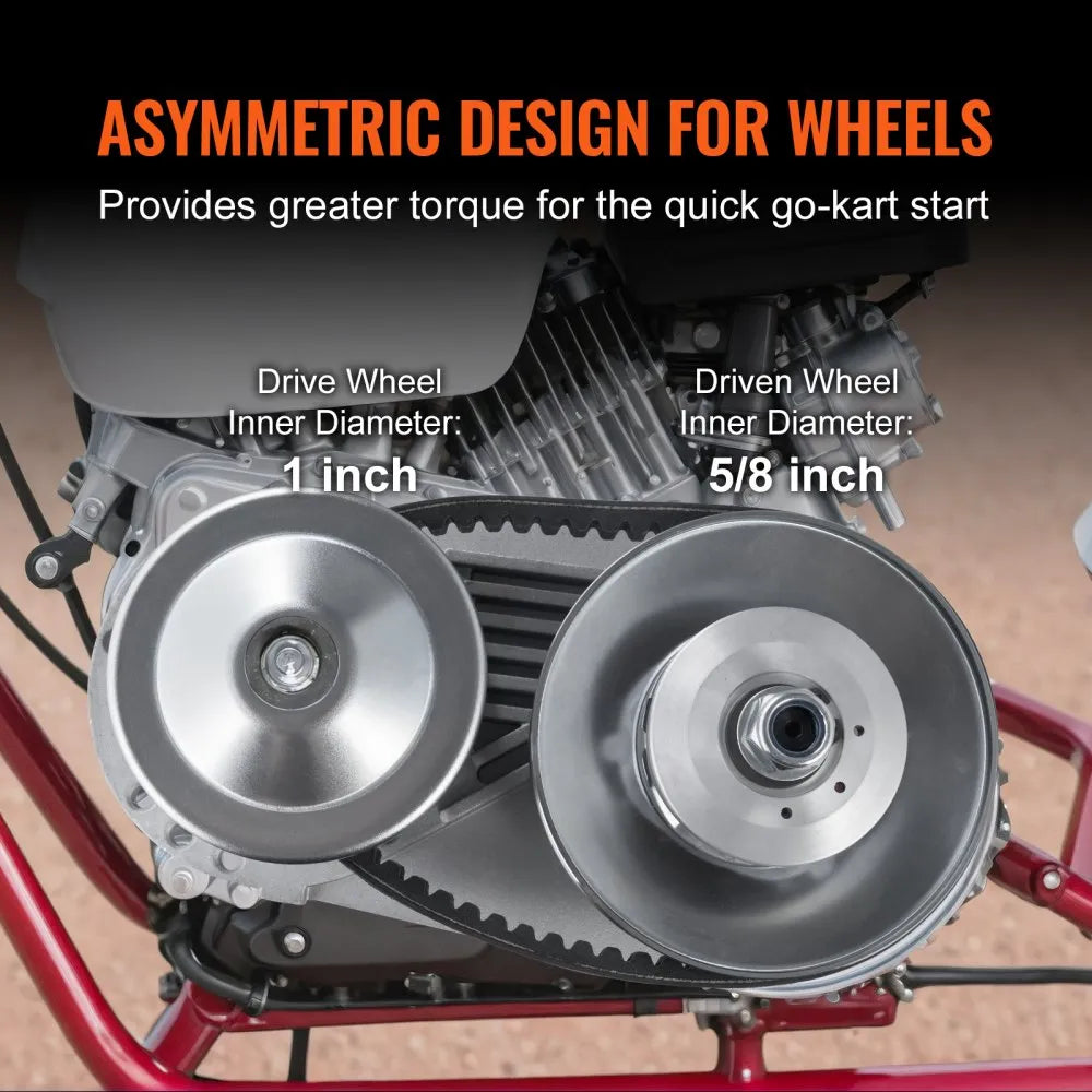 VEVOR Drive Clutch, 2-8HP Engine, 2000 RPM High-Strength Drive Clutch with Asymmetric Designed Wheels & Robust Rubber Belt, Sturdy & Durable Clutch with Full Accessories, Fit for Various Engines