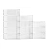 VEVOR Shoe Storage Boxes, 12 Pack Stackable Shoe Boxes Storage Organizers, Fit up to US Size 11, Plastic Modular Space Saving Sneaker Containers for Storing High Heels, Boots, and Hats, White Frame