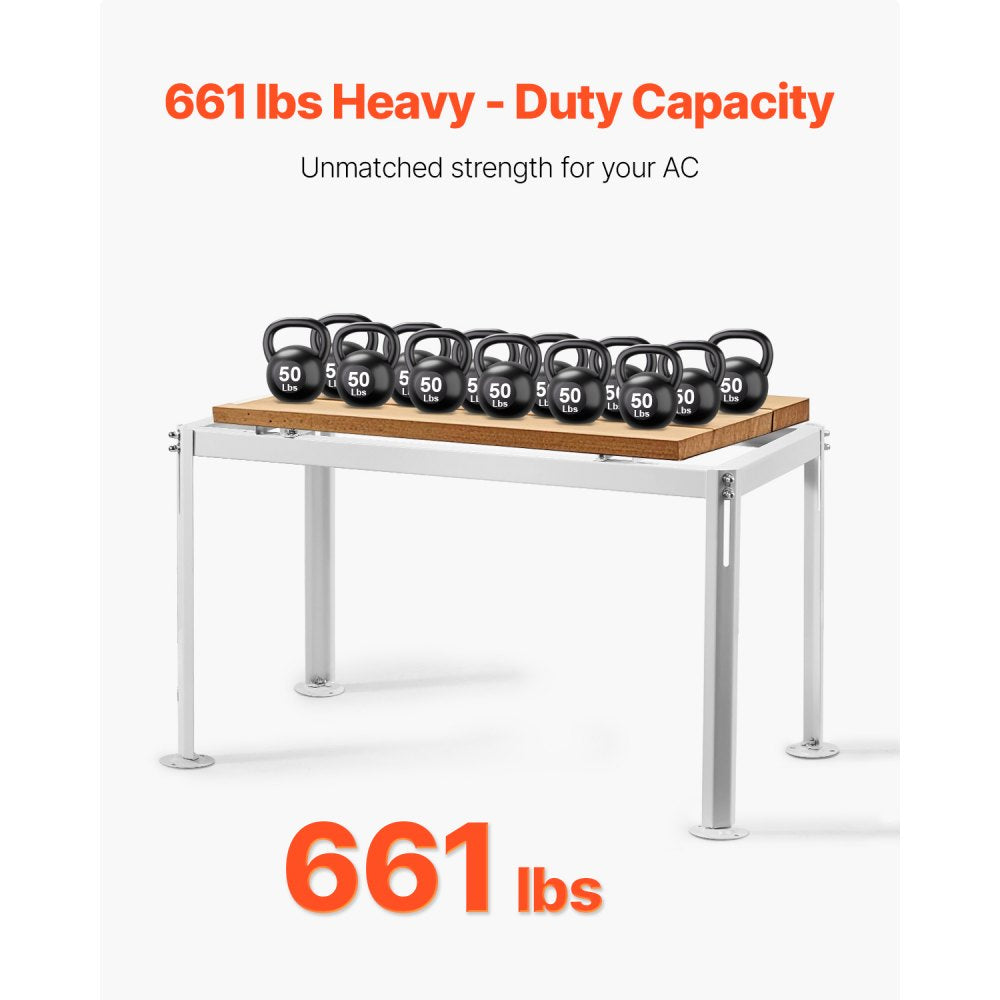 VEVOR Mini Split Ground Stand, Adjustable Anti-Vibration Mini Split Stand for 9000-36000 BTU Ductless Air Conditioner Heat Pump, Heavy Duty AC Base Bracket Floor Mount w/ 661LBS Max. Load Capacity