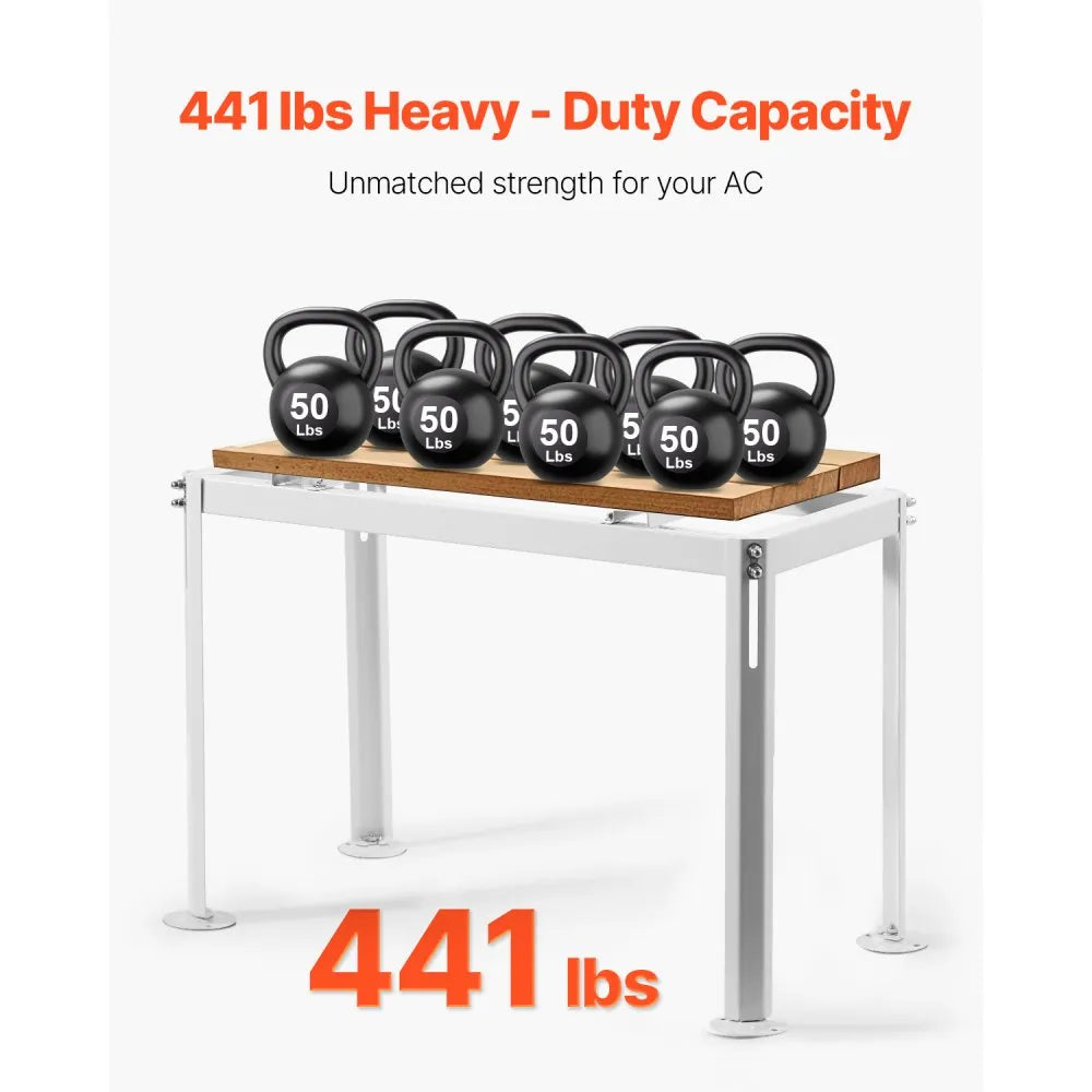 VEVOR Mini Split Ground Stand, Adjustable Anti-Vibration Mini Split Stand for 9000-18000 BTU Ductless Air Conditioner Heat Pump, Heavy Duty AC Base Bracket Floor Mount w/ 441LBS Max. Load Capacity