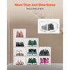 VEVOR Shoe Storage Boxes, 9 Pack Clear Stackable Shoe Boxes Storage Organizers with Magnetic Door, Fit up to US Size 13, Plastic Sneaker Containers for High Heels, Boots, and Hats, Transparent White