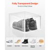 VEVOR Shoe Storage Boxes, 9 Pack Clear Stackable Shoe Boxes Storage Organizers with Magnetic Door, Fit up to US Size 13, Plastic Sneaker Containers for High Heels, Boots, and Hats, Transparent White