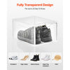 VEVOR Shoe Storage Boxes, 12 Pack Clear Stackable Shoe Boxes Storage Organizers with Magnetic Door, Fit up to US Size 13, Plastic Sneaker Containers for High Heels, Boots, and Hats, Transparent White
