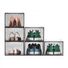 VEVOR Shoe Storage Boxes, 6 Pack Clear Stackable Shoe Boxes Storage Organizers with Magnetic Door, Fit up to US Size 13, Plastic Sneaker Containers for High Heels, Boots, and Hats, Transparent Black