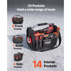 VEVOR Tool Bag, 13 Inch, 33-Pocket Open Top Tool Tote, Portable Electrical Maintenance Toolbox Organizer Storage with Hard Plastic Base, Adjustable Shoulder Strap, for Professionals DIY & Jobsite Use