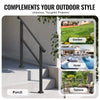 VEVOR Handrails for Outdoor Steps, 2-3 Step Stair Hand Rail & Indoor Railing Kit, Railings for Outside Steps with Installation Kit, Hand Rails for Seniors,Porch Railing & Deck Hand Rail, Black