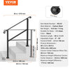 VEVOR Handrails for Outdoor Steps, 2-3 Step Stair Hand Rail & Indoor Railing Kit, Railings for Outside Steps with Installation Kit, Hand Rails for Seniors,Porch Railing & Deck Hand Rail, Black