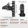 VEVOR Adjustable Trailer Coupler and 5-Position Channel Bracket Kit, 2-5/16" Hitch Ball, 15000 lbs Capacity, Heavy Duty Cast Channel-Mount Coupler, for Towing Camper, Pickup Truck, SUV, Black Coating
