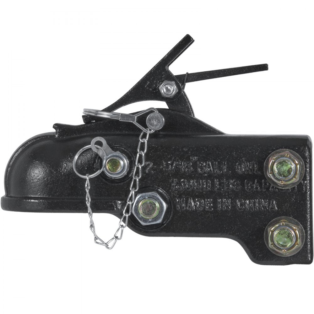 VEVOR Adjustable Trailer Coupler, 2-5/16" Hitch Ball, 15000 lbs Capacity, Heavy Duty Cast Channel-Mount Coupler with Hardware Kit, Ideal for Towing Station Wagons, Pickup Trucks, SUVs, Black Coating