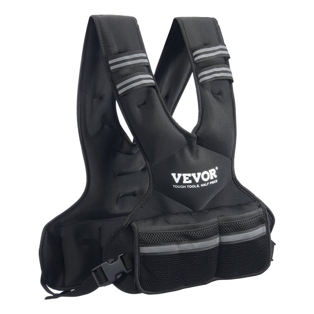 VEVOR Adjustable Weighted Vest, 11-20lb Weight Vest with 6 Ironsand Weights and  Reflective Stripe, Body Weight Vest Exercise Set for Men Women, Workout Equipment for Strength Training Running Jogging