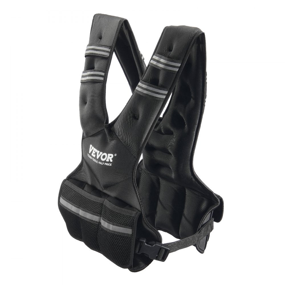 VEVOR Adjustable Weighted Vest, 20-32lb Weight Vest with 6 Ironsand Weights and  Reflective Stripe, Body Weight Vest Exercise Set for Men Women, Workout Equipment for Strength Training Running Jogging