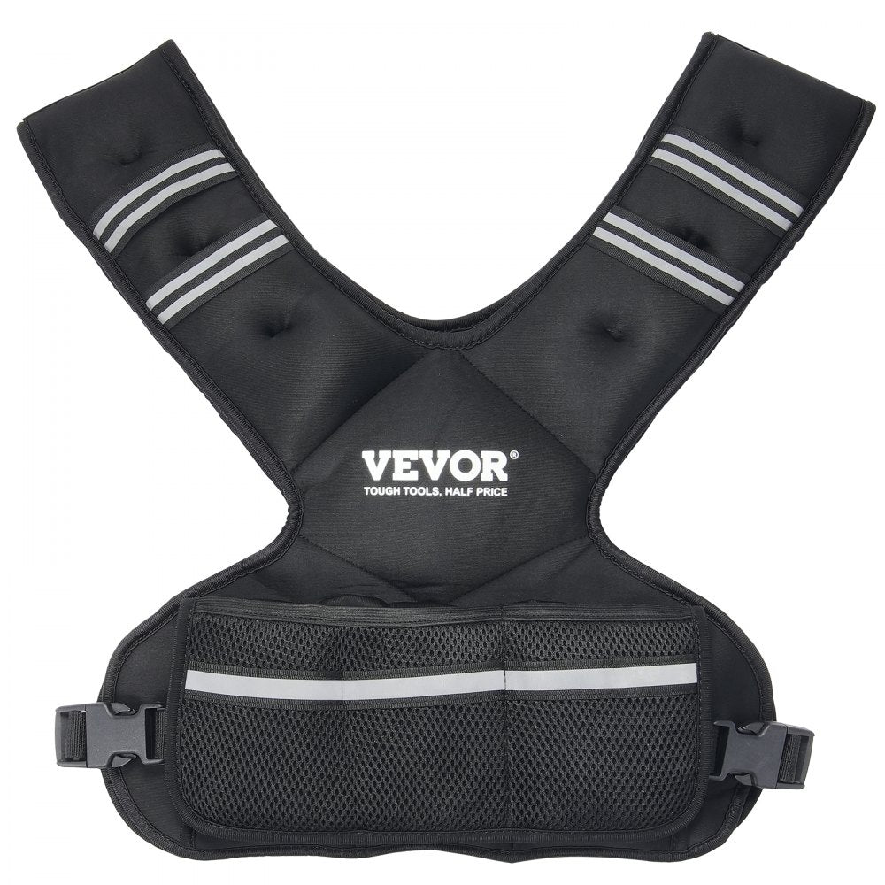 VEVOR Adjustable Weighted Vest, 20-32lb Weight Vest with 6 Ironsand Weights and  Reflective Stripe, Body Weight Vest Exercise Set for Men Women, Workout Equipment for Strength Training Running Jogging