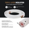 VEVOR 16FT Mini Split Line Set, 1/4" & 1/2" O.D Copper Pipes Tubing and Triple-Layer Insulation, for Air Conditioning or Heating Pump Equipment & HVAC with Rich Accessories (18ft Connection Cable)