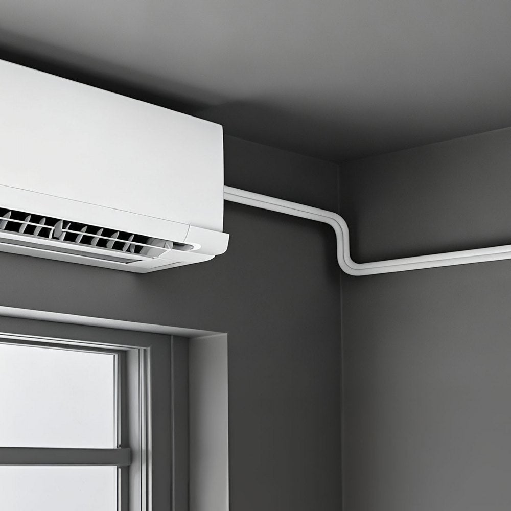VEVOR 25ft Mini Split Line Set, 3/8” & 5/8” OD AC Copper Tubing Pipe, 3/8 White PE Thickened Insulated Coil with Flared Nuts, Rich Fittings, for Mini Split Air Conditioner HVAC or Heat Pump System