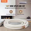 VEVOR 16FT Mini Split Line Set, 3/8" & 5/8" O.D Copper Pipes Tubing and Triple-Layer Insulation, for Air Conditioning or Heating Pump Equipment & HVAC with Rich Accessories (18ft Connection Cable)