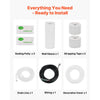 VEVOR 50ft Mini Split Line Set, 1/4” & 1/2” OD AC Copper Tubing Pipe, 3/8 White PE Thickened Insulated Coil with Flared Nuts, Rich Fittings, for Mini Split Air Conditioner HVAC or Heat Pump System