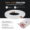 VEVOR 25FT Mini Split Line Set, 3/8" & 5/8" O.D Copper Pipes Tubing and Triple-Layer Insulation, for Mini Split Air Conditioning Refrigerant or Heating Pump Equipment & HVAC with Wrapping Strips.