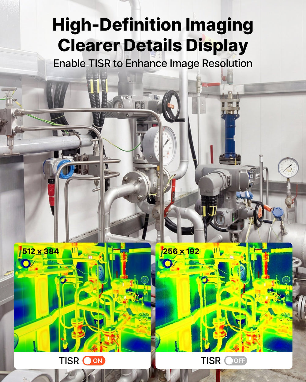 VEVOR Thermal Imaging Camera for Android, 512 x 384 TISR Super Resolution, 25HZ Refresh Rate Infrared Thermal Imager for Smartphone Tablet, 256 x 192 IR Resolution, -4°F to 1022°F & 15 Color Palettes